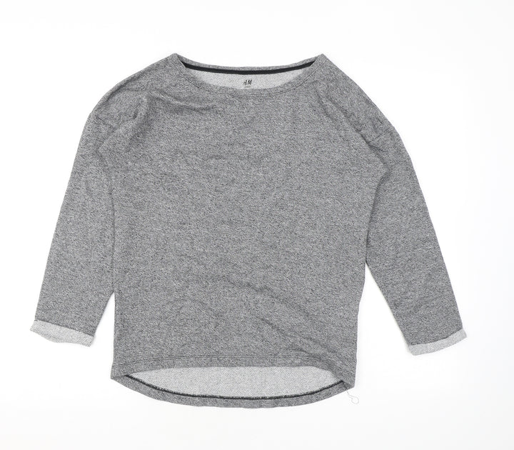 H&M Girls Grey Cotton Pullover Sweatshirt Size 14 Years Pullover