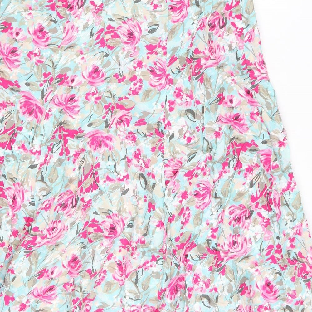 Alexon Womens Multicoloured Floral Cupro Swing Skirt Size 20 Zip