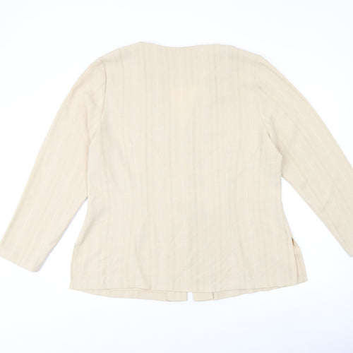 RS Collectables Womens Beige Polyester Basic Button-Up Size 20 V-Neck