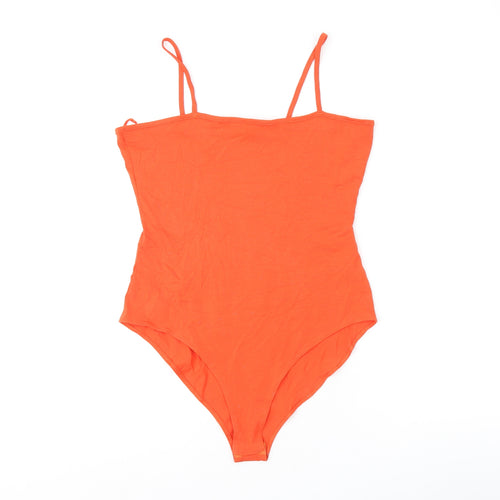 Select Womens Red Cotton Bodysuit One-Piece Size 12 Snap