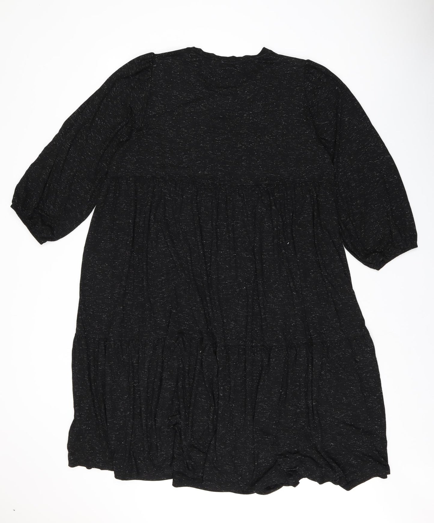 Marks and Spencer Womens Black Viscose A-Line Size 20 Boat Neck Pullover