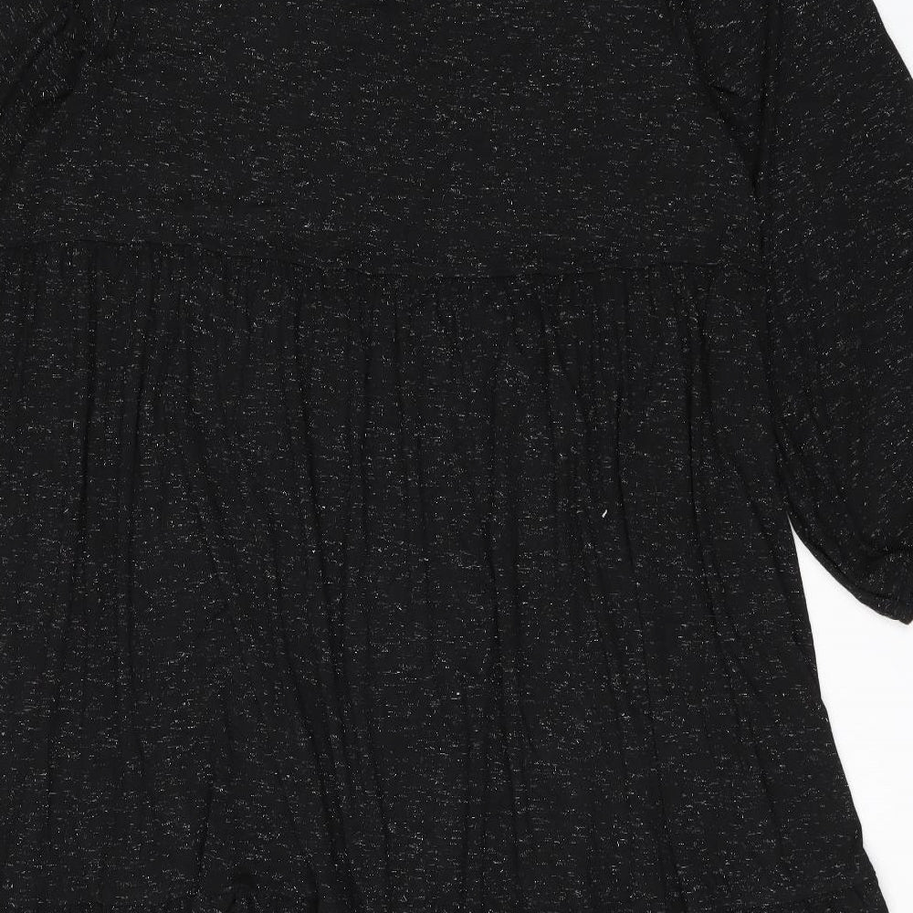 Marks and Spencer Womens Black Viscose A-Line Size 20 Boat Neck Pullover