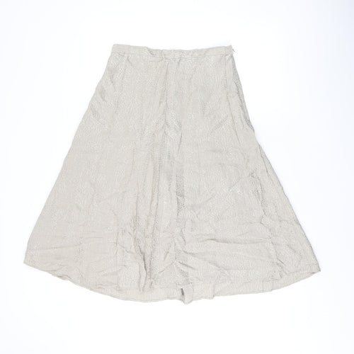 Topshop Womens Beige Animal Print Viscose Swing Skirt Size 12 Zip - Leopard Print