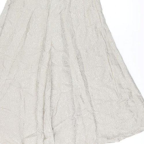 Topshop Womens Beige Animal Print Viscose Swing Skirt Size 12 Zip - Leopard Print