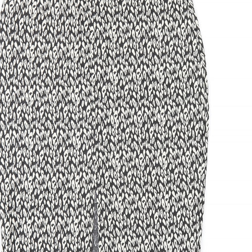 Marks and Spencer Womens Black Geometric Polyester Straight & Pencil Skirt Size 12
