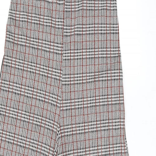 Pull&Bear Womens Grey Plaid Polyester Jumpsuit One-Piece Size S L20 in Pullover