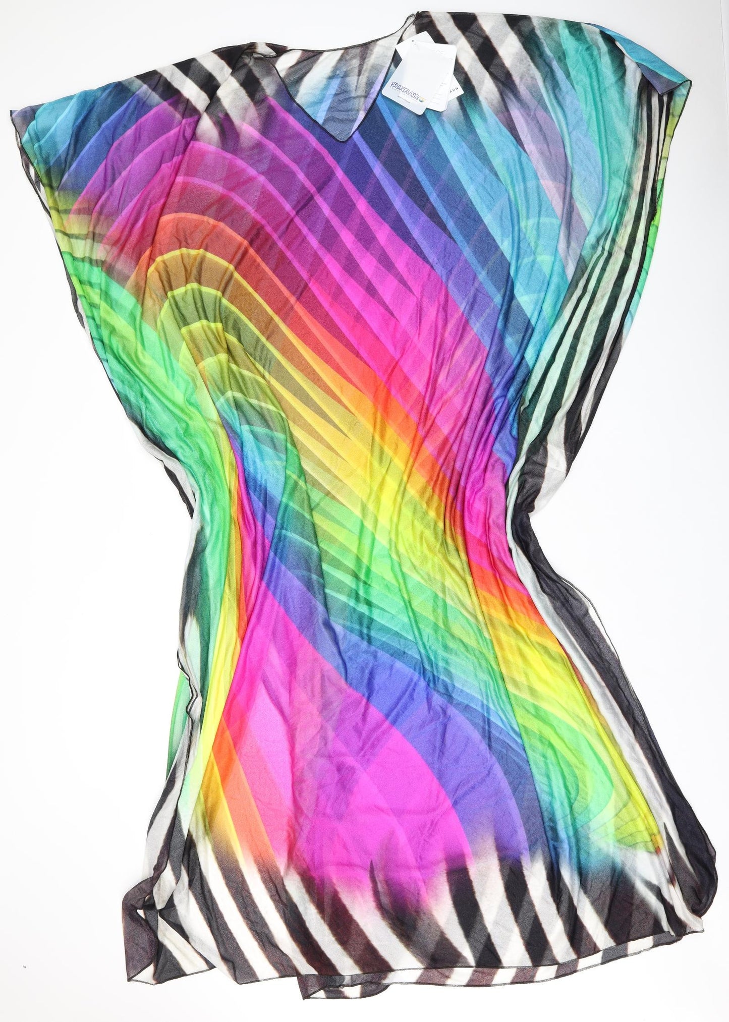 Peter Hahn Womens Multicoloured Striped Polyamide Cover Up One Size - Sheer