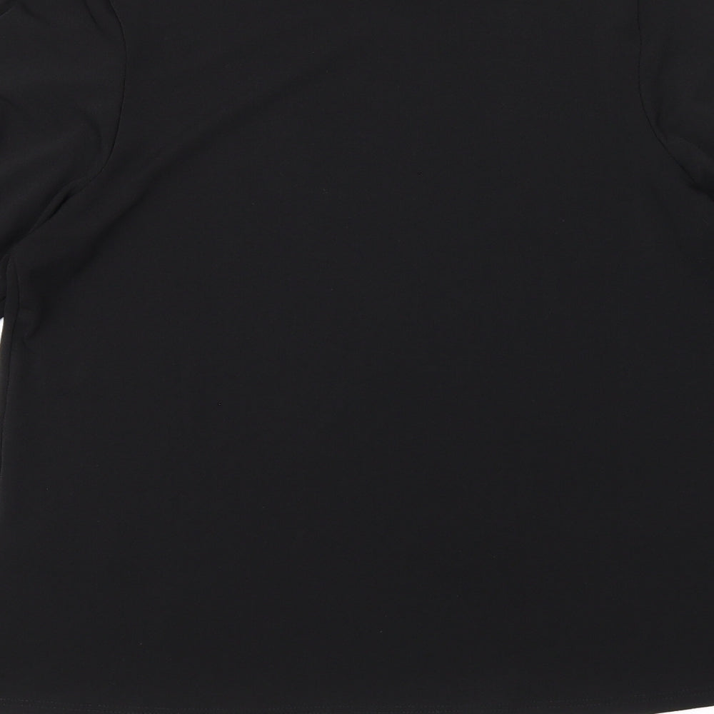 H&M Womens Black Polyester Basic T-Shirt Size XS Boat Neck