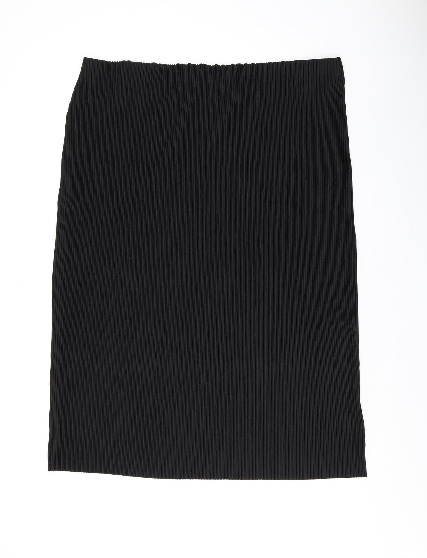 Marks and Spencer Womens Black Polyester Flare Skirt Size 22