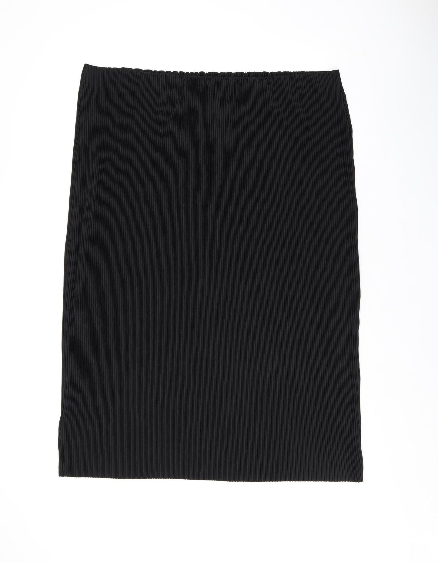 Marks and Spencer Womens Black Polyester Flare Skirt Size 22