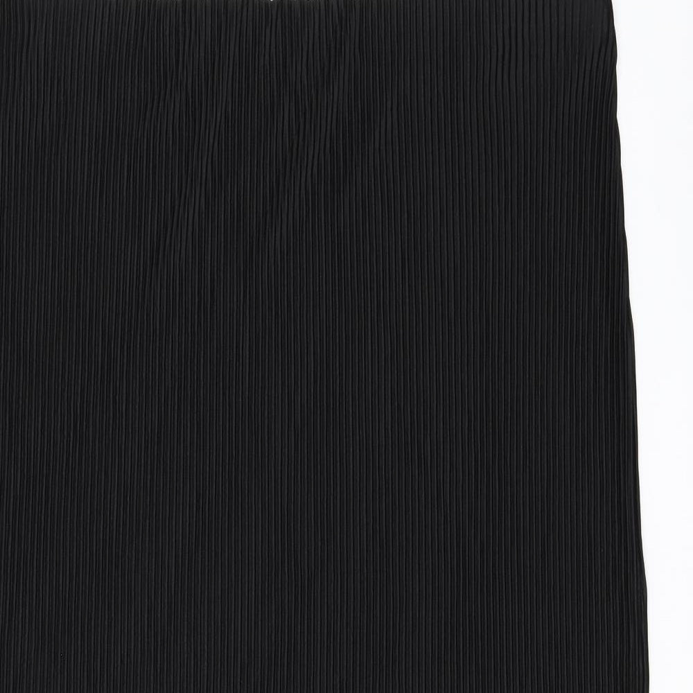 Marks and Spencer Womens Black Polyester Flare Skirt Size 22