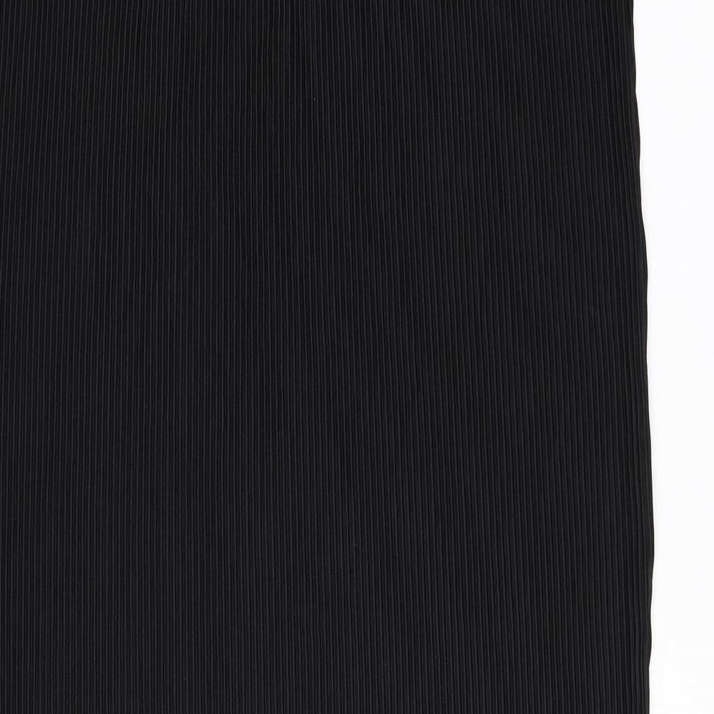 Marks and Spencer Womens Black Polyester Flare Skirt Size 22