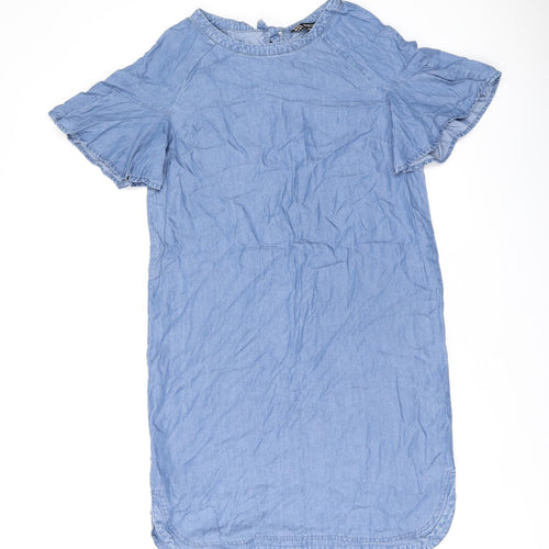 Principles Womens Blue Lyocell Shift Size 12 Boat Neck Pullover