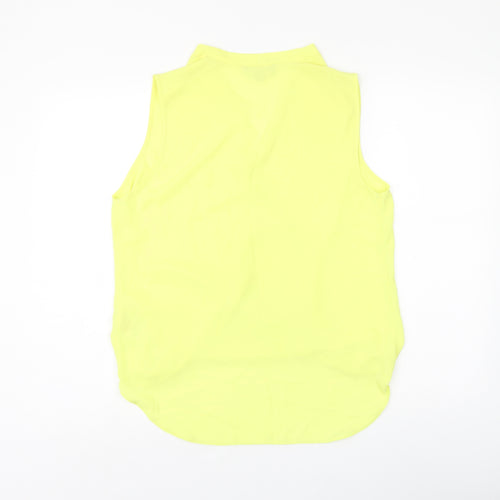 Red Herring Womens Yellow Polyester Basic Blouse Size 12 V-Neck