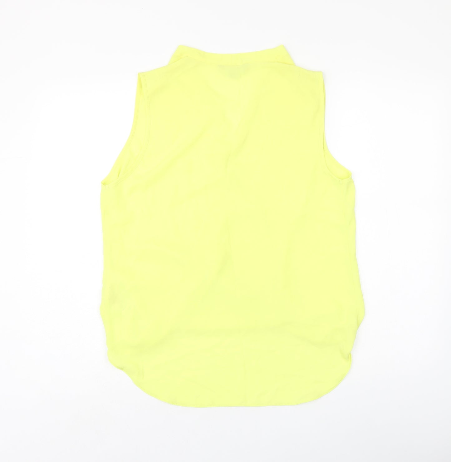 Red Herring Womens Yellow Polyester Basic Blouse Size 12 V-Neck