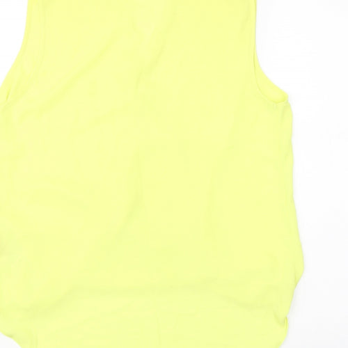 Red Herring Womens Yellow Polyester Basic Blouse Size 12 V-Neck