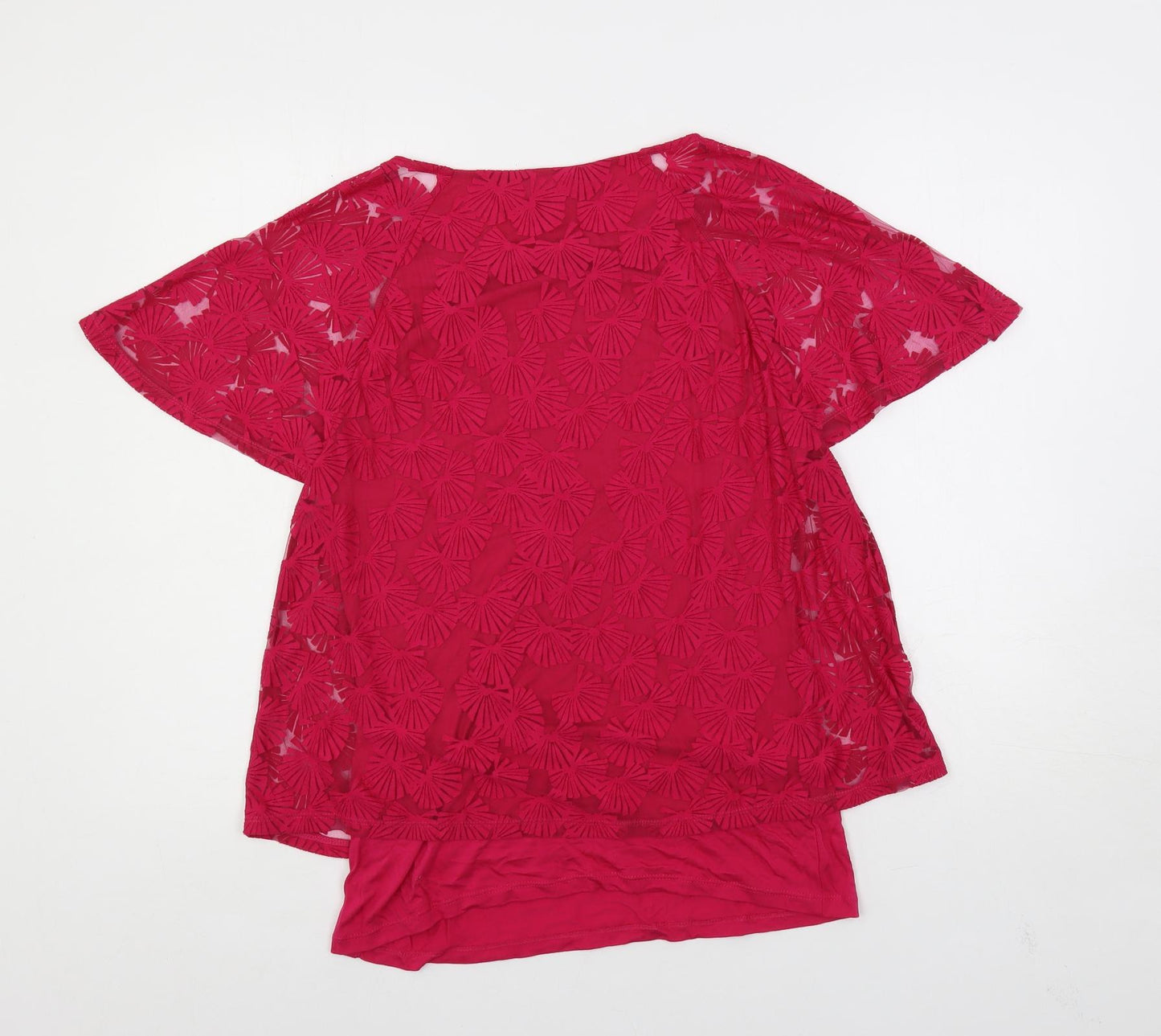 Phase Eight Womens Pink Viscose Basic Blouse Size 10 Boat Neck - Layered