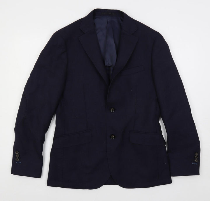 Thomas Mayes Mens Blue Wool Jacket Suit Jacket Size 38 Regular