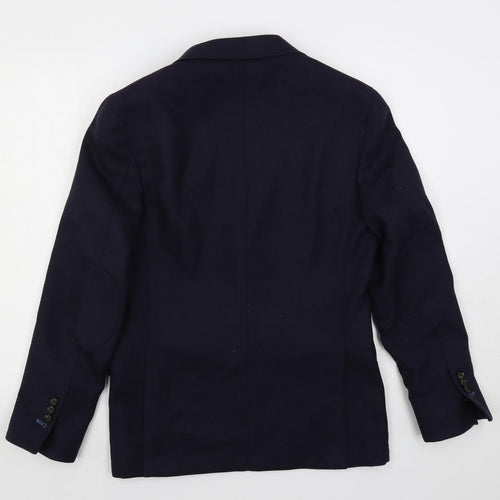 Thomas Mayes Mens Blue Wool Jacket Suit Jacket Size 38 Regular