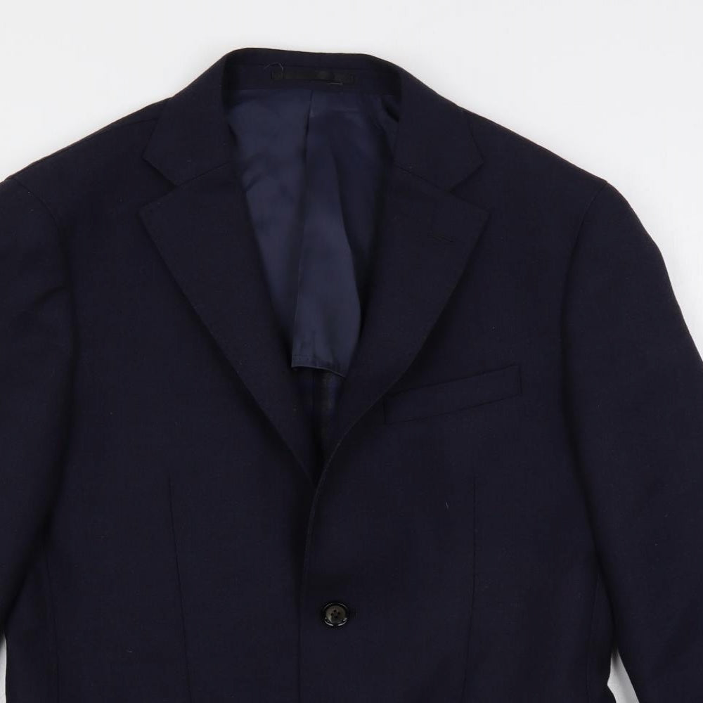 Thomas Mayes Mens Blue Wool Jacket Suit Jacket Size 38 Regular