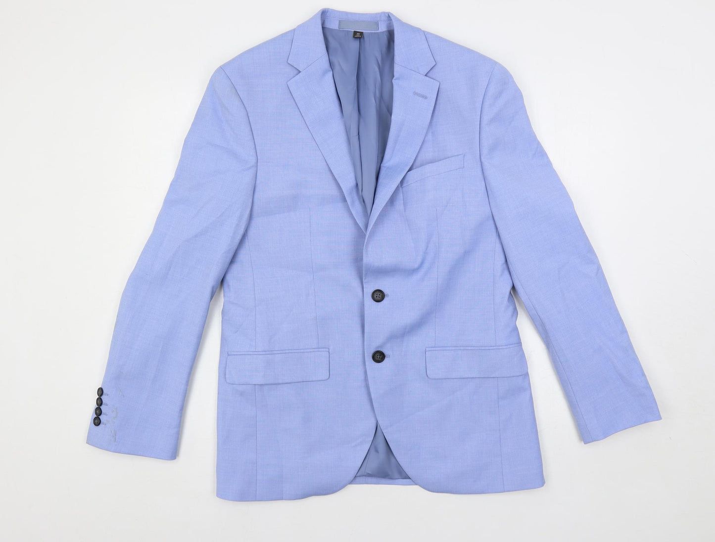 Marks and Spencer Mens Blue Polyester Jacket Suit Jacket Size 38 Regular