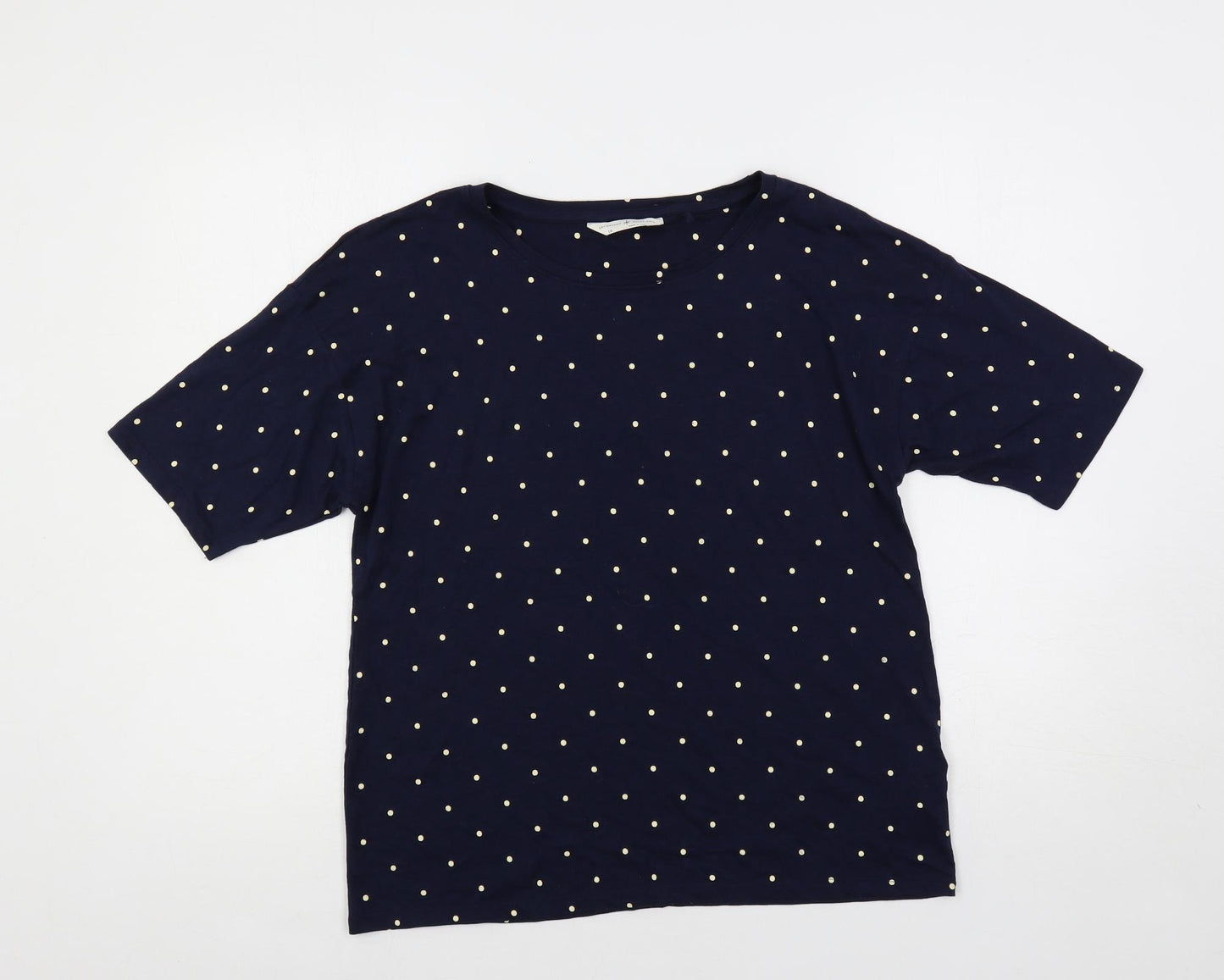 Marks and Spencer Womens Blue Polka Dot Cotton Top Pyjama Top Size 10