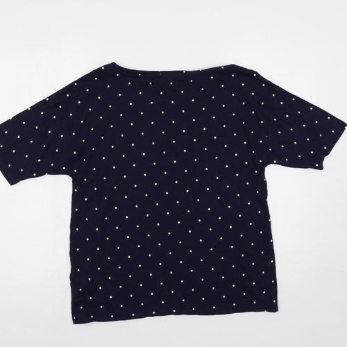 Marks and Spencer Womens Blue Polka Dot Cotton Top Pyjama Top Size 10
