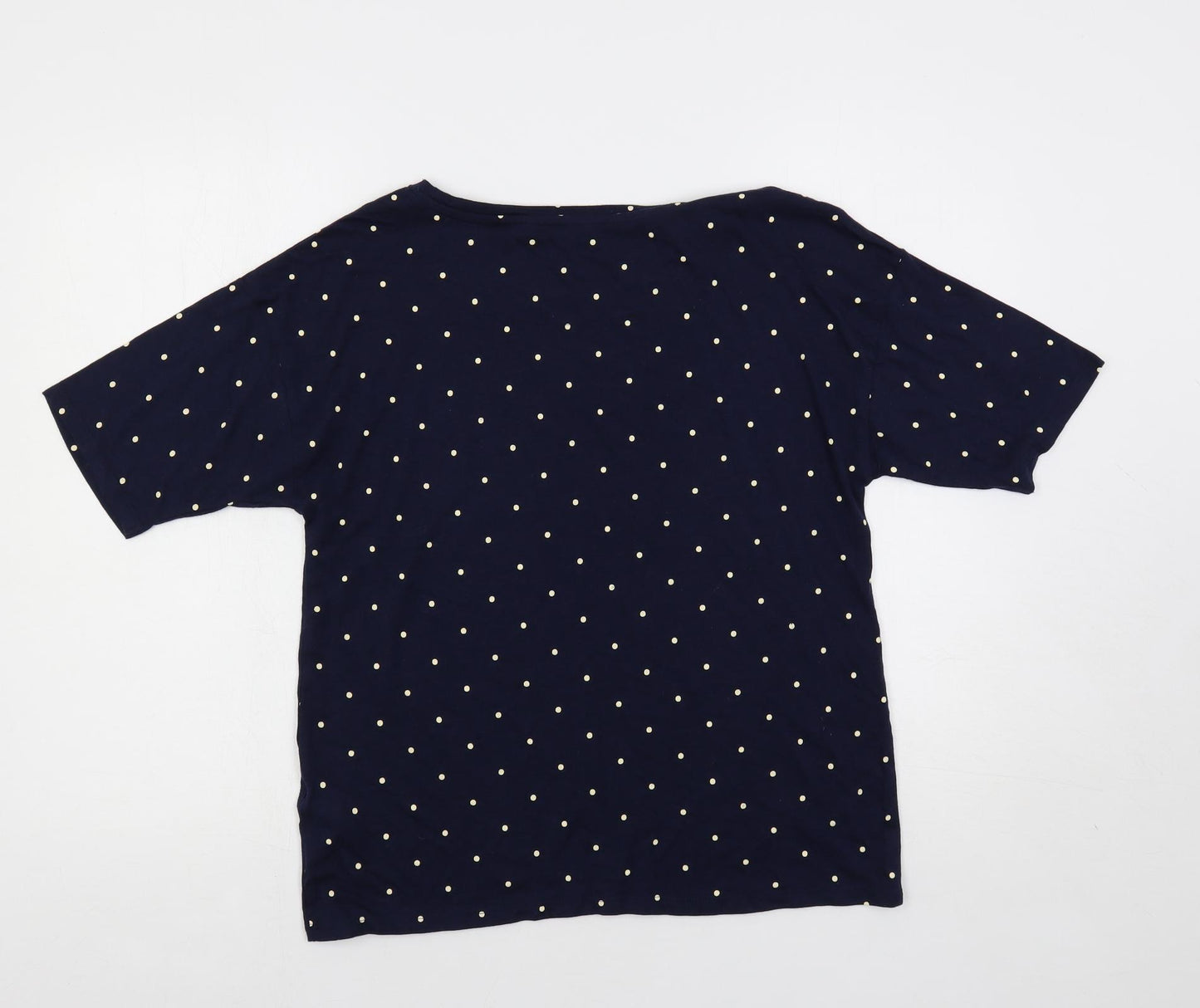 Marks and Spencer Womens Blue Polka Dot Cotton Top Pyjama Top Size 10