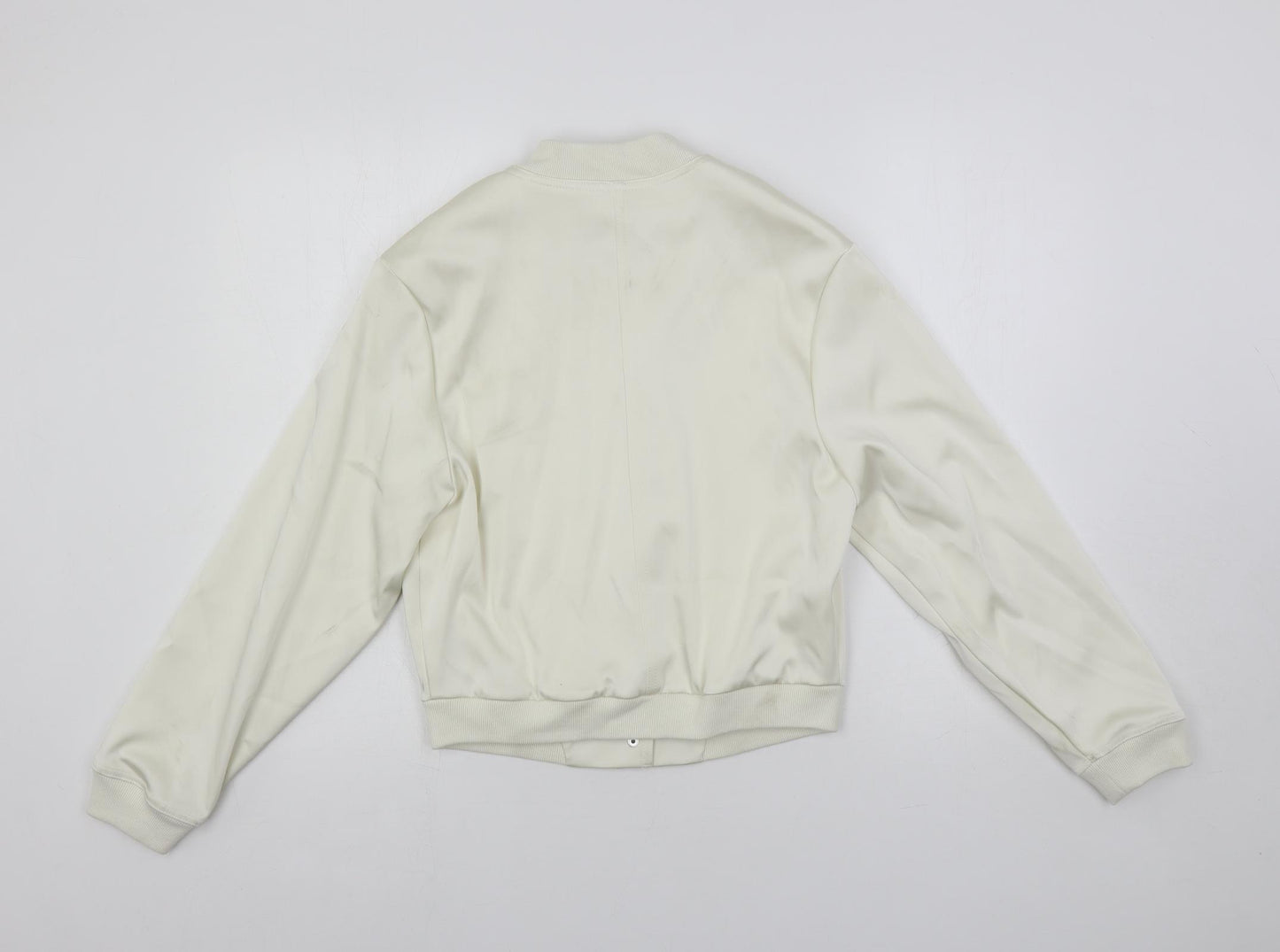 Marks and Spencer Womens Ivory Bomber Jacket Jacket Size 6 Snap