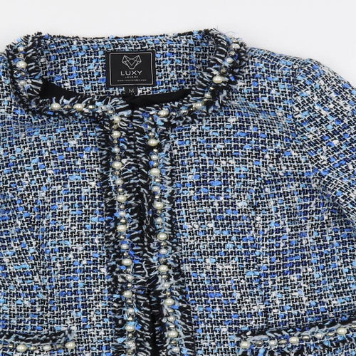Luxy London Womens Blue Jacket Blazer Size M - Open Beaded