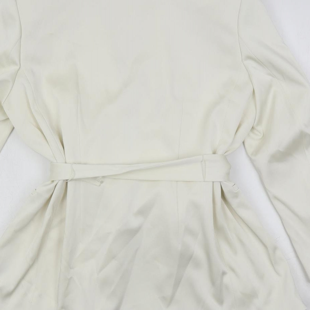 Marks and Spencer Womens Ivory Jacket Blazer Size 12 Tie - Belted