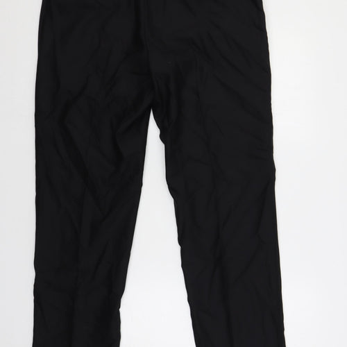 Marks and Spencer Mens Black Wool Dress Pants Trousers Size 36 in L32 in Regular Button