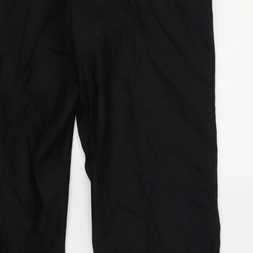 Marks and Spencer Mens Black Wool Dress Pants Trousers Size 36 in L32 in Regular Button