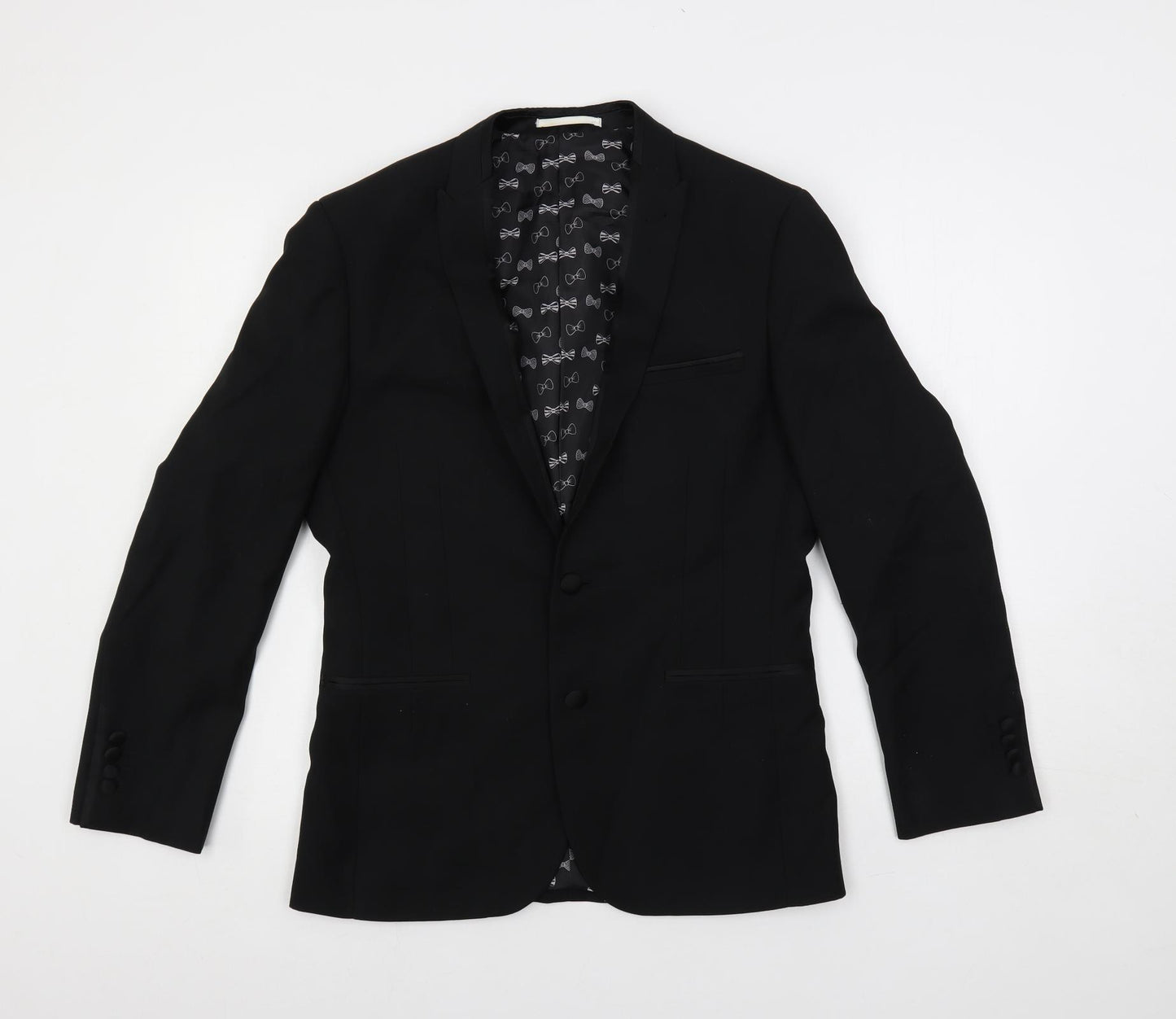 Harry Brown Mens Black Polyester Jacket Suit Jacket Size 36 Regular