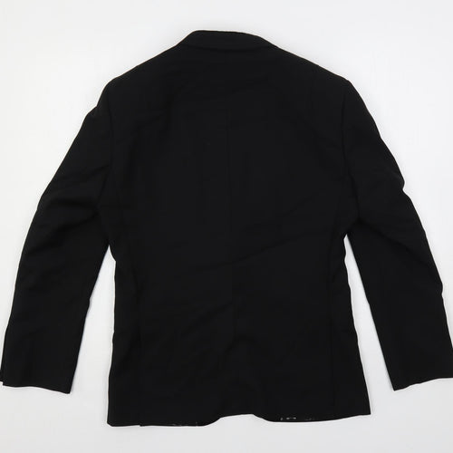 Harry Brown Mens Black Polyester Jacket Suit Jacket Size 36 Regular