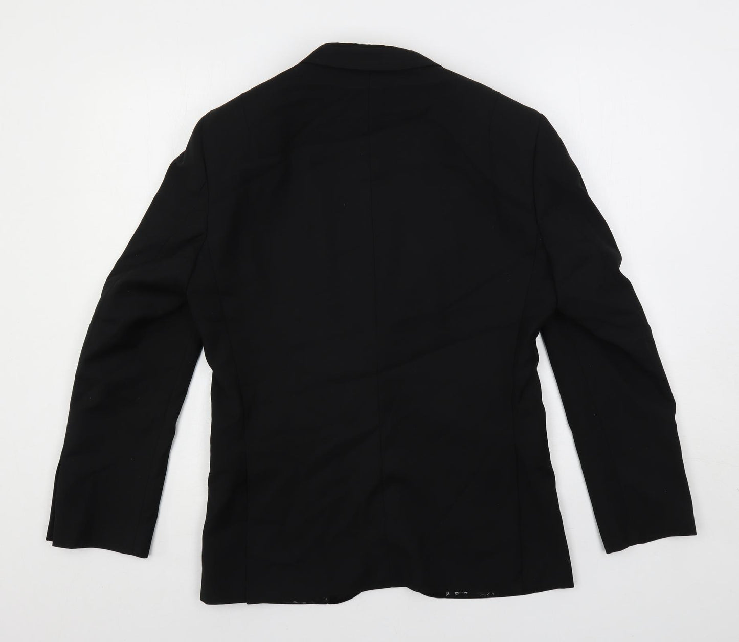 Harry Brown Mens Black Polyester Jacket Suit Jacket Size 36 Regular