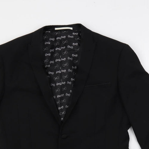 Harry Brown Mens Black Polyester Jacket Suit Jacket Size 36 Regular