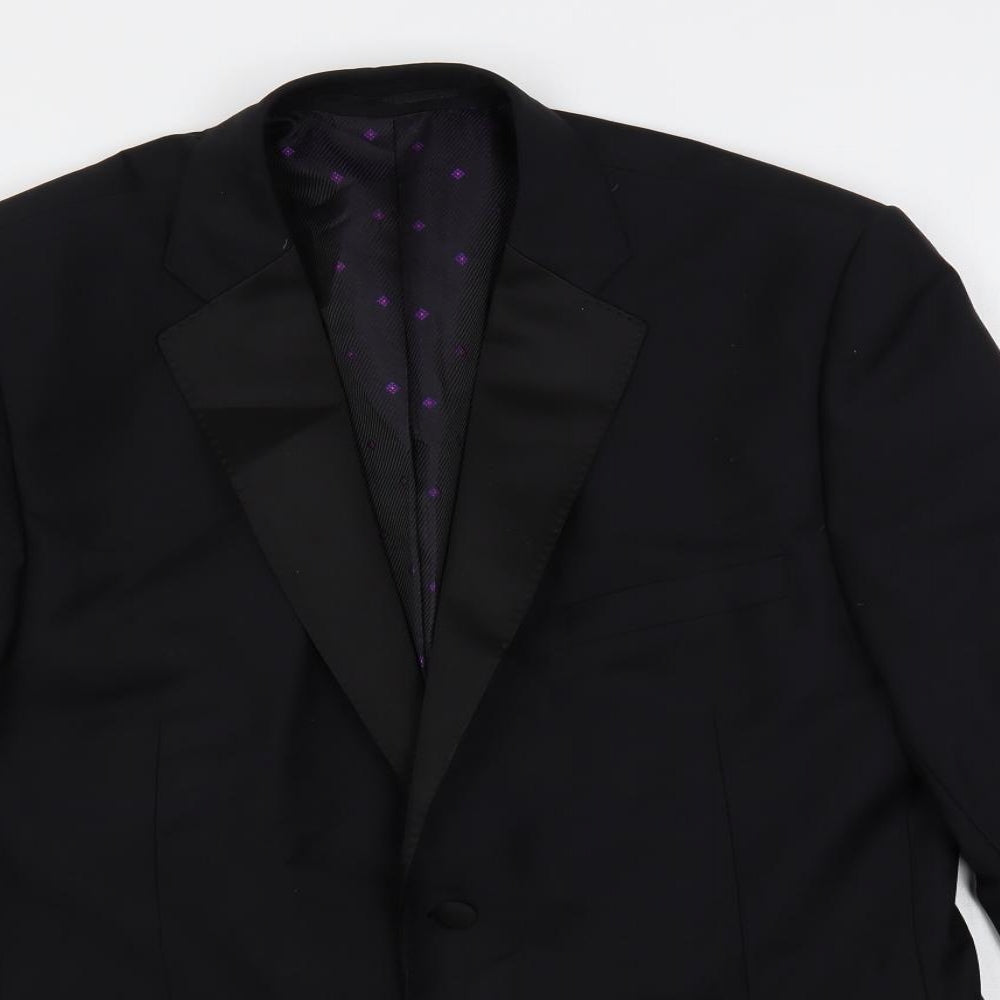 Daniel Hechter Mens Black Wool Tuxedo Suit Jacket Size 42 Regular