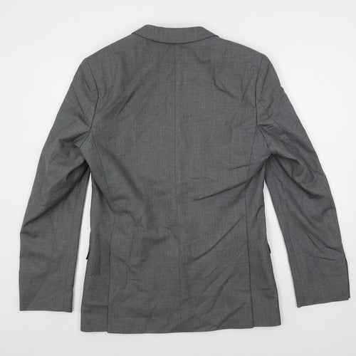 Ocassions Mens Grey Polyester Jacket Suit Jacket Size 38 Regular