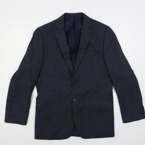Ventura Mens Blue Polyester Jacket Suit Jacket Size 38 Regular