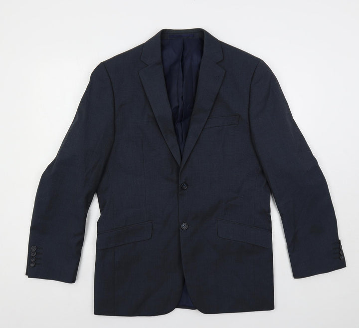 Ventura Mens Blue Polyester Jacket Suit Jacket Size 38 Regular