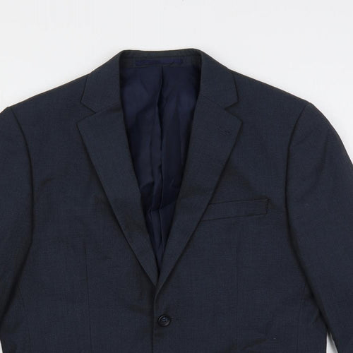 Ventura Mens Blue Polyester Jacket Suit Jacket Size 38 Regular