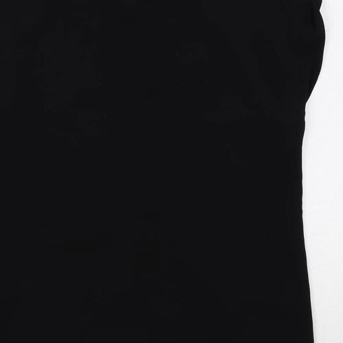 NEXT Womens Black Polyester Basic Blouse Size 10 Round Neck - Pleat Detail