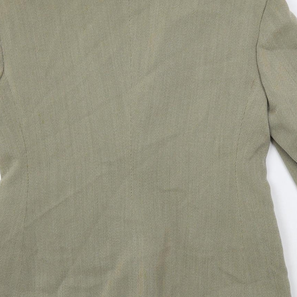 United Colors of Benetton Womens Beige Jacket Blazer Size 14 Button