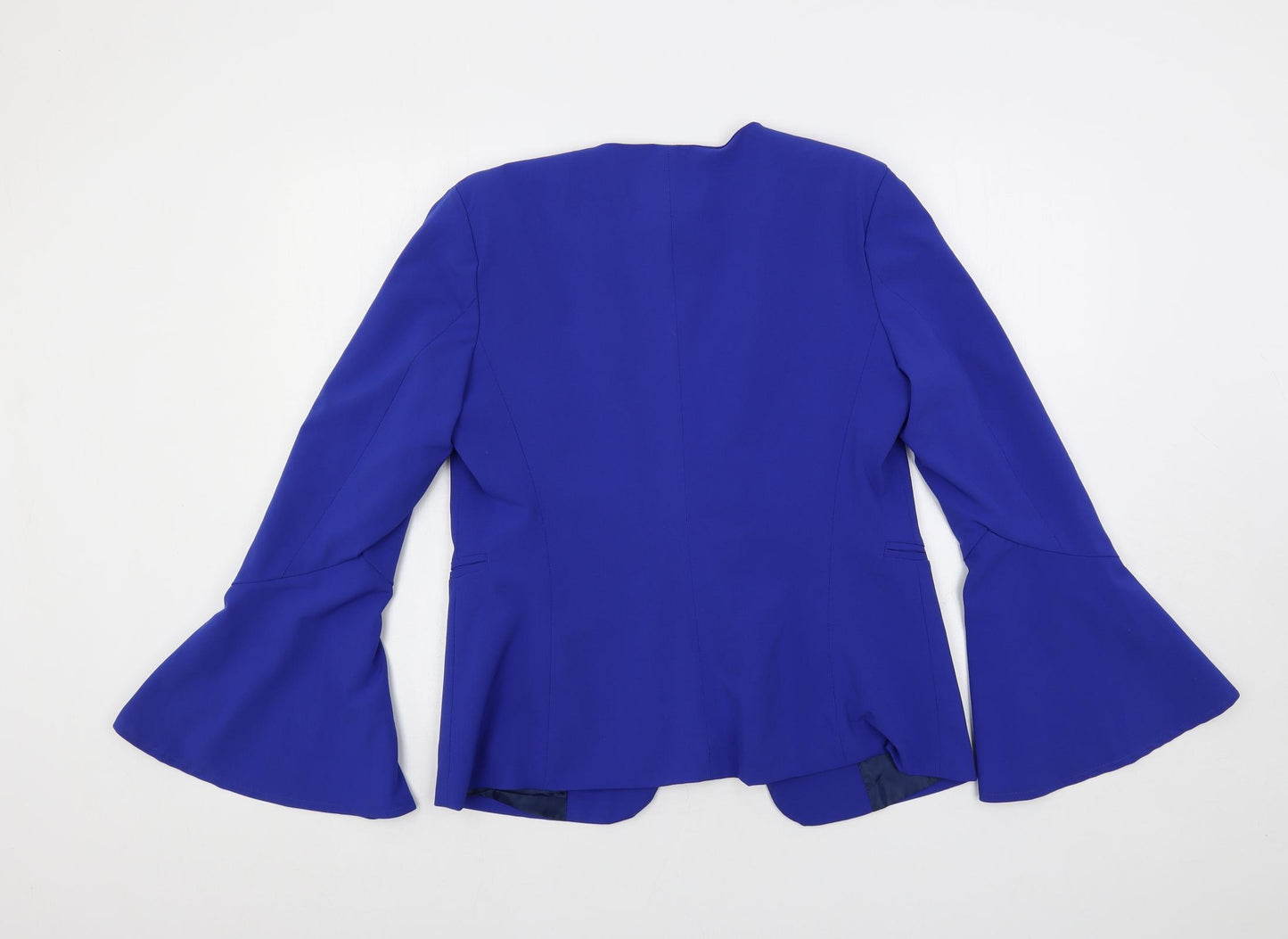 Senes Womens Blue Jacket Blazer Size L - Flare Sleeve