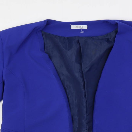 Senes Womens Blue Jacket Blazer Size L - Flare Sleeve