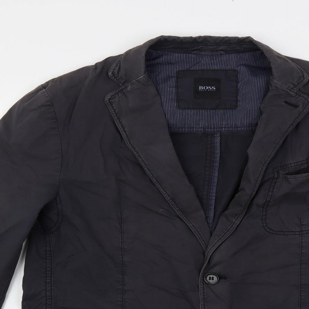 HUGO BOSS Mens Grey Jacket Blazer Size 42 Button