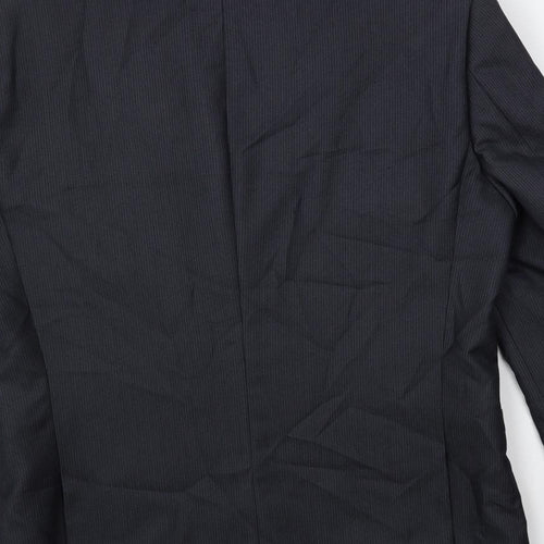 Marks and Spencer Mens Grey Striped Polyester Jacket Suit Jacket Size 38 Regular