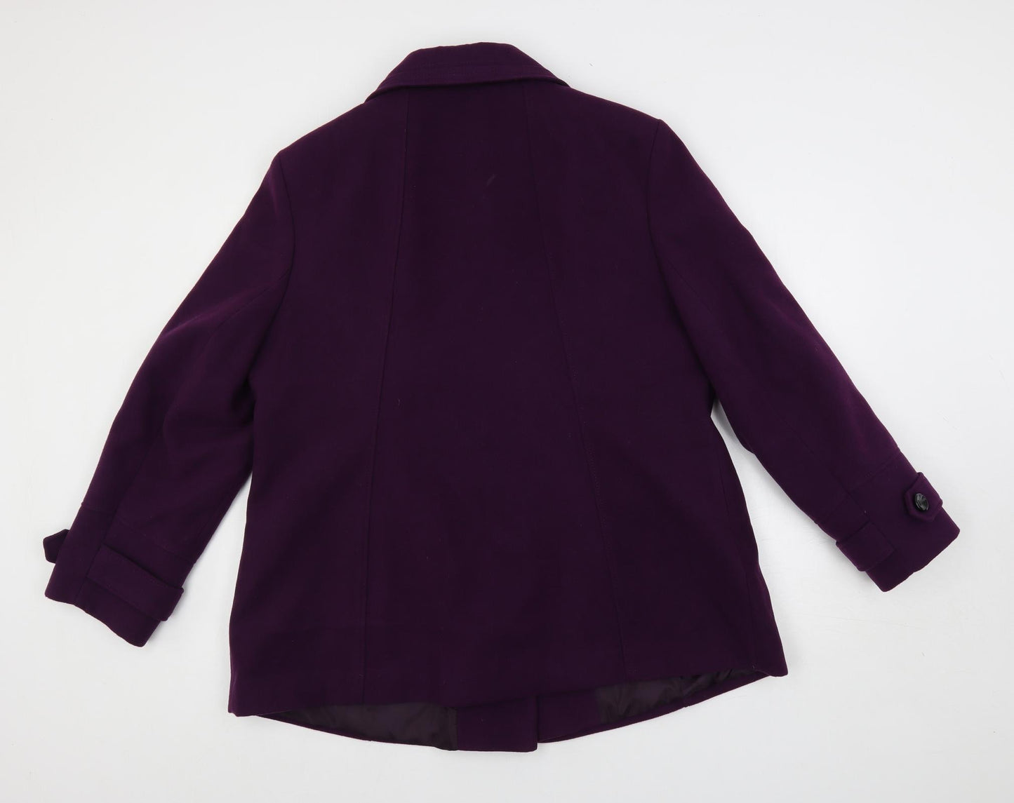 Bonmarché Womens Purple Pea Coat Coat Size 20 Button