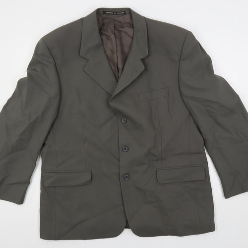 The Label Mens Grey Wool Jacket Suit Jacket Size 44 Regular
